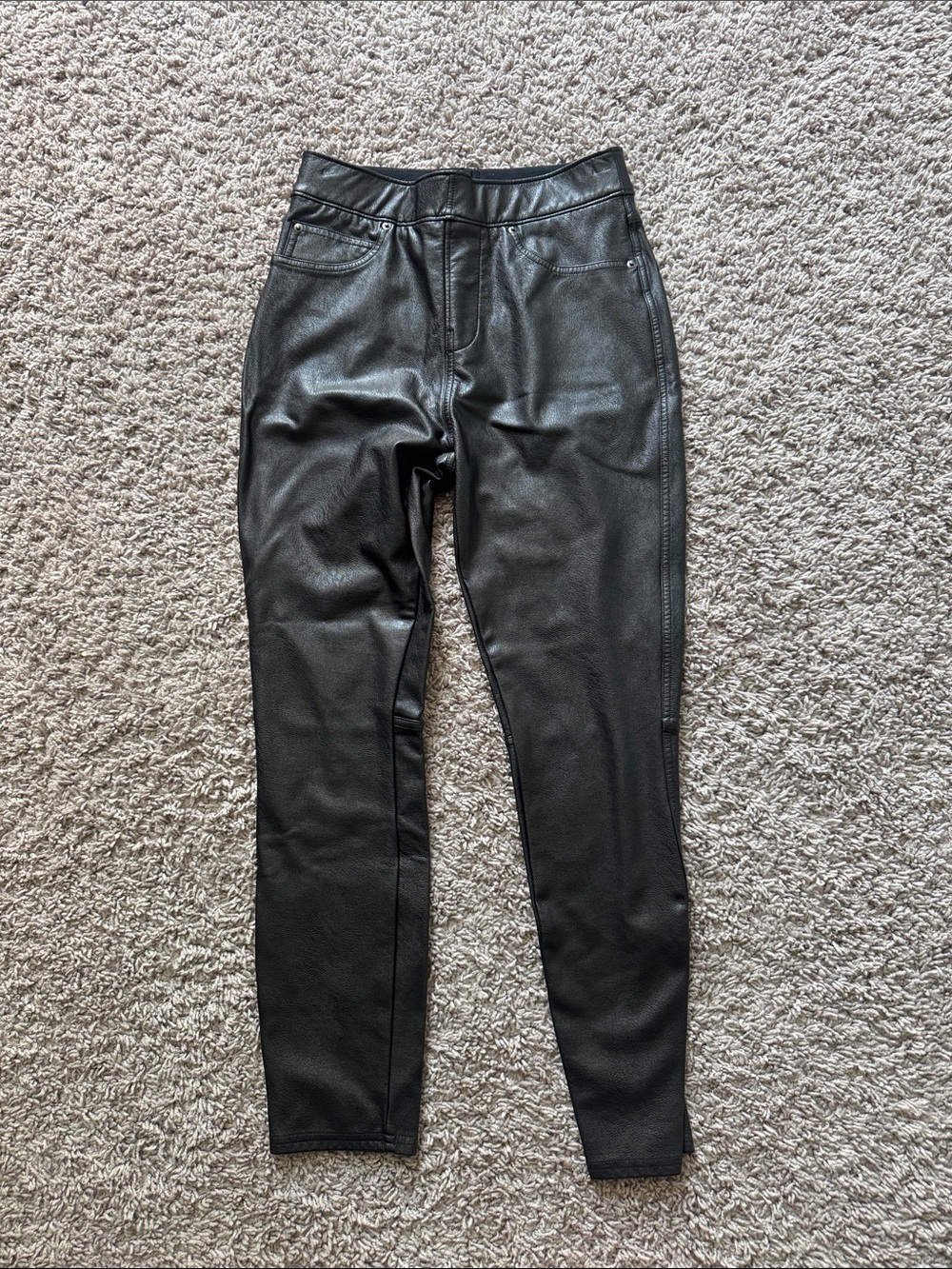 Spanx brown Faux Leather Women’s ankle leggings